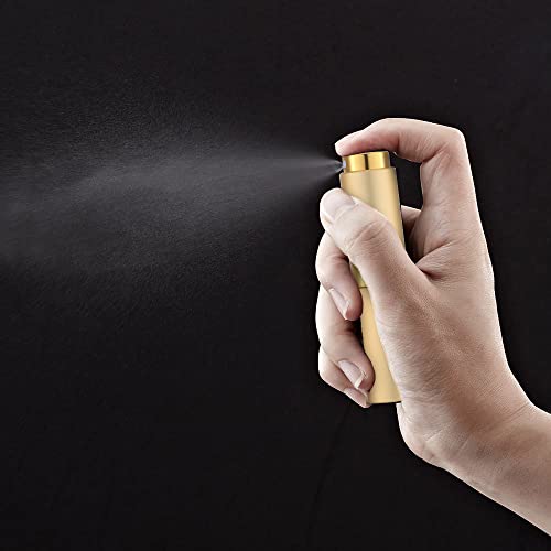 LISAPACK 8ML Atomizer Perfume Spray Bottle for Travel, Empty Refillable Cologne Dispenser, Portable Sprayer (Gold) - color: Gold