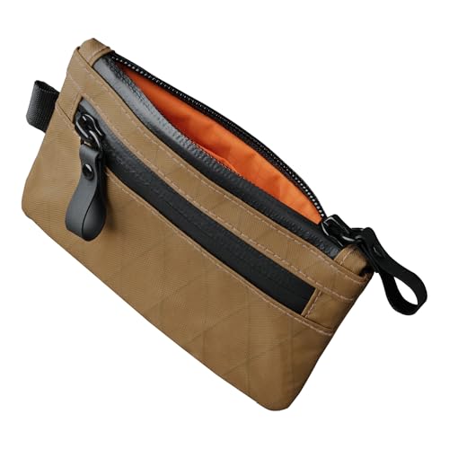 ALPAKA Zip Pouch Coyote Brown X-Pac - RFID-Blocking Small Cash and Card Zip Wallet with Carbon Neutral, Weatherproof Fabrics, YKK Zipper, EDC Pouch for Men Travel - color: Coyote Brown