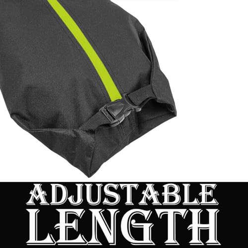 MOOCY Ski Bag for Air Travel, Unpadded Snow Bag Fits Skis Up to 200cm, Carrying Bag for Adults and Children - color: Black with Green Trim