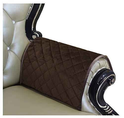 HAOMAIJIA Sofa Armrest Protector, Recliner Chair Arm Cover, Armchair Slipcover Nonslip Quilted Furniture Protector for Leather Sofa Couch (ALatte, 14 x 14 Inches - 2 Pieces) - color: Alatte, size: 14 x14 Inches Sofa Armrest Cover-2 Pieces