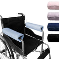 SPRING SEAON Wheelchair Armrest Covers 2 Pack Soft Memory Foam Wheelchair armrest Pads Wicking Washable for Office Transport Chair (Grey-Blue) - color: Grey-blue
