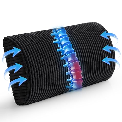 HIGOGOGO Lumbar Support Pillow for Recliner Chair/Accent Chair/Couch, Memory Foam Back Support Cushion for Elderly, Recliner Cushions for Back Rest, Pain Relief, Reading, Washable Cover, Black - color: Black, size: 20"x10"x4"
