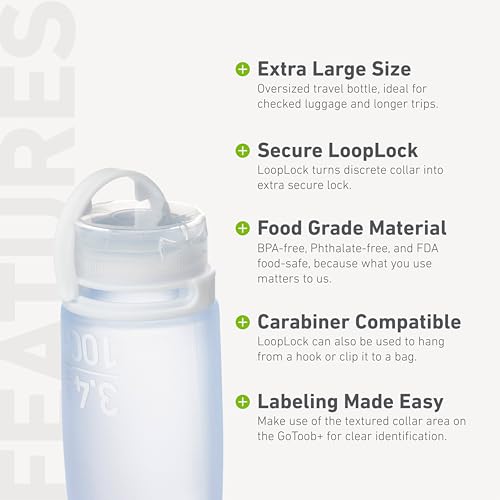 humangear GoToob+ (XL) | Refillable Silicone Travel Bottle | Locking Lid | Food-Safe Material | Clear, XL (6 fl.oz.; 177ml) - color: Clear, size: 6 Ounces