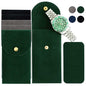 6PCS Watch Pouch: Portable Velvet Travel Case for Men & Women, Soft Watch Bag Storage - 2 Green, 2 Black, 2 Gray - color: 2 Green & 2 Black & 2 Gray