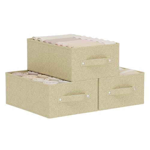 Collapsible Closet Organizer, Storage Bins, Fabric Cube Baskets for Organizing Home and Office, Yellow, 3 Pack, 13.0x9.0x5.5in - color: Yellow, size: 13.0x9.0x5.5 in(3 Pack)