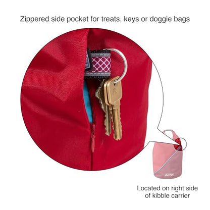 Kurgo Kibble Carrier - Portable Kibble Carrier - Compact Travel Storage - Dog Food Dry Bag - Camping Dog Storage - 5 lb Capacity - Chili Red - color: Chili Red