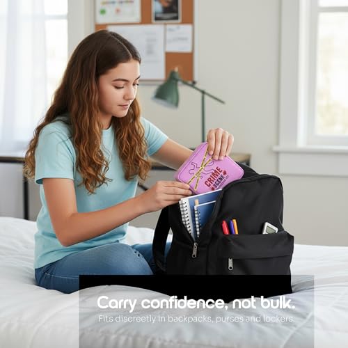 Period Pouch – Compact, Stylish, Discreet Period Bag For School with Waterproof Lining Fits Pads & Tampons, Cute Pad Bag for Teens, Travel, School, Girls Period Kit - color: Purple