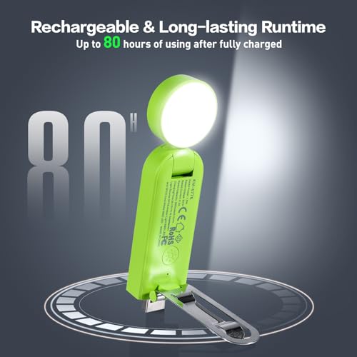 VAVOFO USB Rechargeable Book Light, Blue Light Blocking, Amber Light Clip On Bookmark Shaped Reading Light, Eye Care 6 LEDs Book Light for Bookworms Reading in Bed with 9 Lighting Modes (Neon Green) - color: Neon Green
