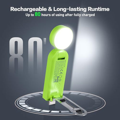 VAVOFO USB Rechargeable Book Light, Blue Light Blocking, Amber Light Clip On Bookmark Shaped Reading Light, Eye Care 6 LEDs Book Light for Bookworms Reading in Bed with 9 Lighting Modes (Neon Green) - color: Neon Green
