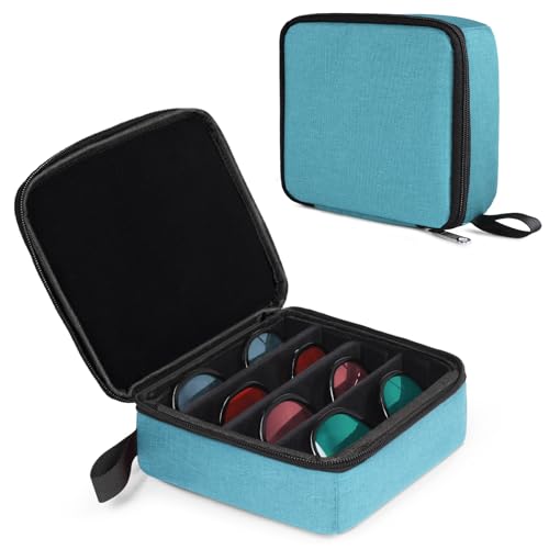 Bukere Travel Sunglasses Organizer Case, Adjustable Slot For Multiple Pairs, Portable Eyeglasses Storage Box for Men Women - color: Light Blue, style: 4 Slots
