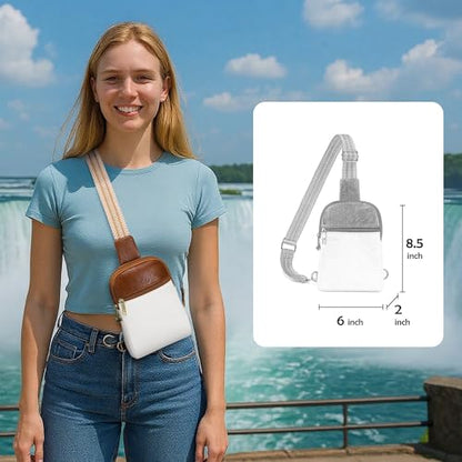 INICAT Anti Theft Crossbody Bags for Women Travel Small Sling Bag Fanny Packs Cross Body Purses Everyday - color: Cream-brown Antitheft, size: Large