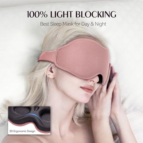 Sleep Eye Mask Blackout Lightweight: Side Sleep 3D Contoured for Lash Extensions - Zero Eye Pressure Adjustable Strap Washable (Cloud Black & Cloud Pink) - color: Cloud Black & Cloud Pink