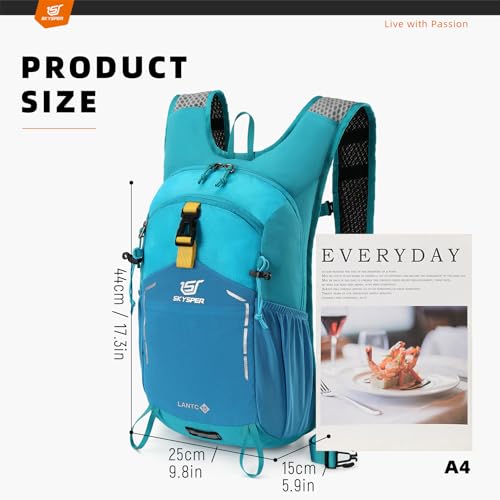 SKYSPER Small Hiking Backpack - 15L Travel Daypack Lightweight Bag Water Resistant Hiking Backpacks for Women Men(Blue) - color: Lantc15-blue, size: Small