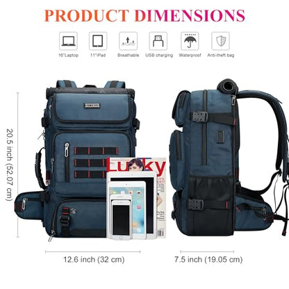 WITZMAN Carry on Travel Backpack for Men Women Airline Approved Convertible Nylon Duffle Backpack Luggage Bag (B682 Blue) - color: 04.blue