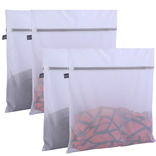 Kimmama Laundry Bag Mesh Wash Bags, Washing Machine Wash Bag, 4XXL | Fine Mesh, Laundey Bags for Sheet, Blanket, Curtain, Cushion Cover, Comforter, Tumble Dryer Safe, Extra Large - color: White, size: 4XXL(24x24")