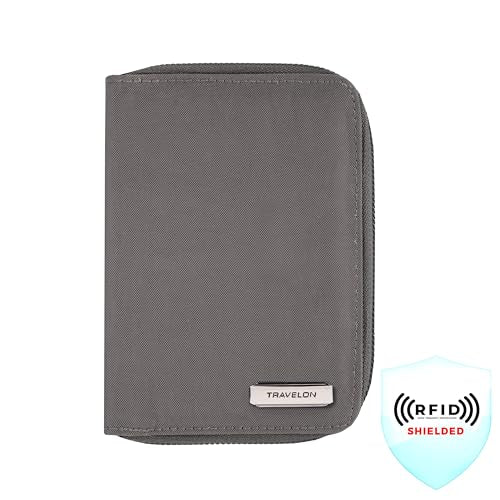 Travelon RFID Blocking Passport Zip Wallet - color: Smoke