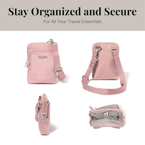 Baggallini Women's Securtex Anti-theft Activity Crossbody Bag - color: Woodrose