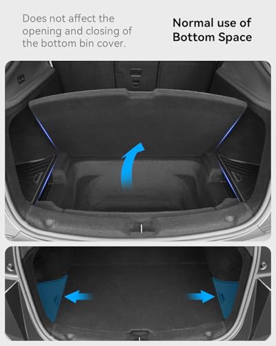 for Tesla Model Y Juniper Accessories (2025-2026) Trunk Storage Bins,Rear Trunk Organizer TPE Waterproof Trunk Storage Bins Side Box with Lids for Tesla Interior Accessories - style: New Model Y Juniper