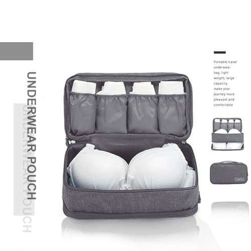 Travel Underwear Organizer Bag Portable Bra Socks Lingerie Cosmetic Storage Bag Travel Essentials Packing Cubes,Grey - color: Grey A#