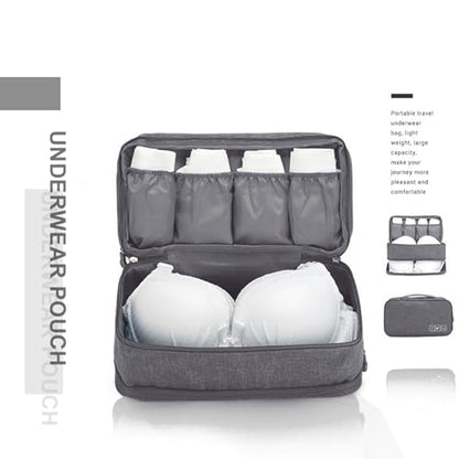 Travel Underwear Organizer Bag Portable Bra Socks Lingerie Cosmetic Storage Bag Travel Essentials Packing Cubes,Grey - color: Grey A#