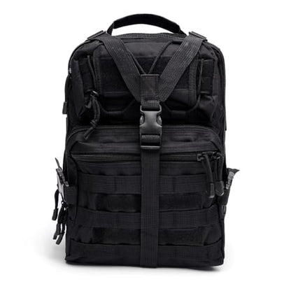 Men's Tactical Sling Bag Small Sling Backpack Military Rover Shoulder Bag Molle Assault Range Bag Camping Hunting - color: Black