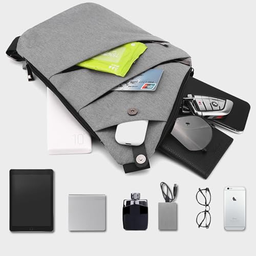 Anti Theft Crossbody Bags for Women Men, Multi-Pocket Shoulder Bag, Slim Sling Purse with 2 RFID Blocking Card (Right Shoulder-Viola) - color: Right Shoulder-viola