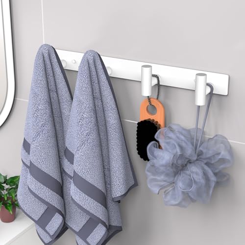 VAEHOLD Hat and Coat Wall Mount Rack - Hooks for Robes, Bags, Keys, and Towels - Bathroom Towel Hanger Organizer (White, “T“ Shape 4 Hooks 1 Pack) - color: White, size: “T“ Shape 4 Hooks 1 Pack