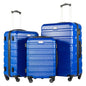 Coolife 3-Piece Lightweight Hardside Spinner Luggage Set with TSA Lock - color: Blue, size: 20in24in28in