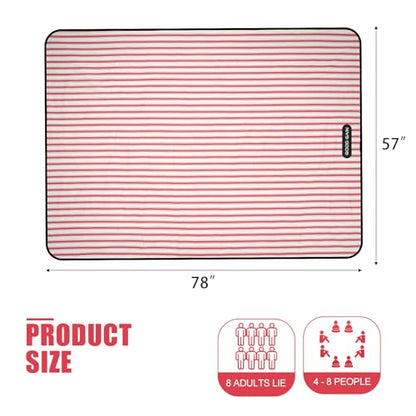 G GOOD GAIN Picnic Blankets Waterproof - Extra Large Outdoor Blanket Sand Free Foldable with Carry Strap for Beach, Camping, Park Grass, Hiking, Travel, Concerts, Indoor(Apple) - color: Apple Red