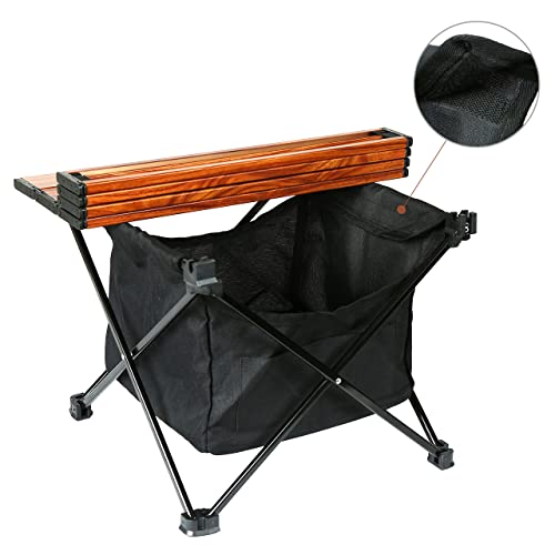 ROCK CLOUD Portable Camping Table Ultralight Aluminum Camp Table with Storage Bag Folding Beach Table for Camping Hiking Backpacking Outdoor Picnic, Small - color: With Storage Bag Wood Grain, size: Small