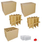 2 Sets Moving Boxes with Divider Kits,16 x 12 x 13 Inch Glassware Dish Packing Box Kitchen Moving Box Corrugate Dividers with 48 Pcs Foam Pouches,1 Pcs tape rolls with dispenser(Two Layer) - style: 2 Sets-two layer-16x12x13in