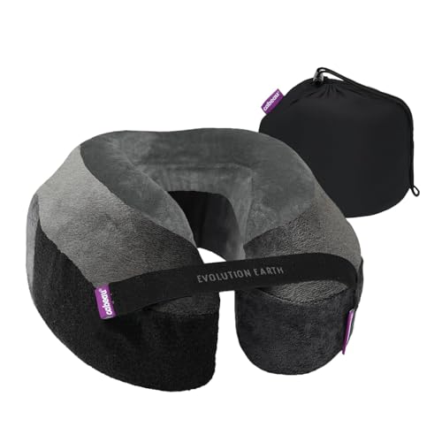 Softest Neck Pillow Ever for Travel – Evolution Earth Deluxe – 360° Head, Neck and Chin Support for Sleeping – Sustainable Memory Foam - Removable, Washable Cover with Compact Carrying Case (Wind) - color: Wind