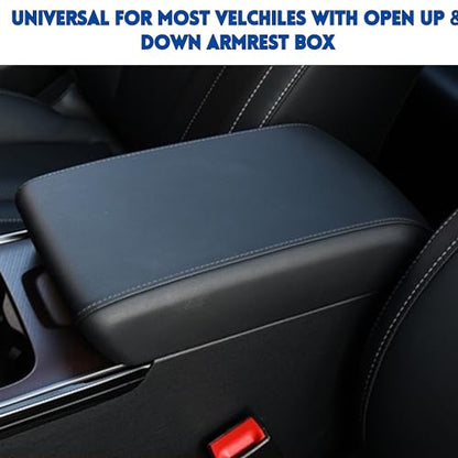 Car Armrest Cushion Pad Auto Center Console Cover with Storage Bag Memory Foam Arm Rest Console Pad Leather Universal Fit for Most Vehicles (Thick Pad, Beige) - color: Beige