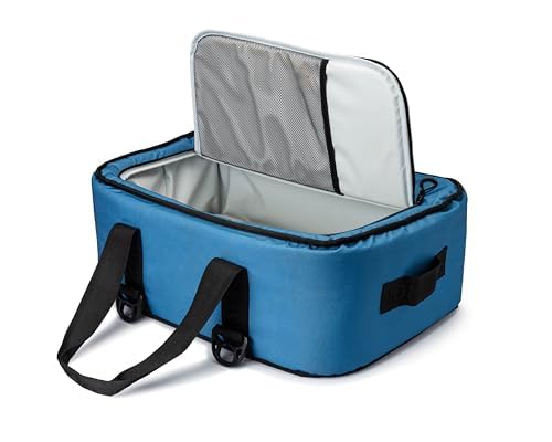 AO Coolers Stow-N-Go Canvas Soft-Sided Cooler, Low Profile and Leak Proof, Insulated for 24-Hour Cold - color: Ocean Blue, Canvas