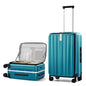Hanke 24 Inch Checked Luggage Hard Shell Top Opening Aluminum Frame Hardside Medium Suitcase with Spinner Wheels, Durable Rolling Luggage for Men & Women Travel, Caribbean Blue - color: Caribbean Blue, size: 24 Inch