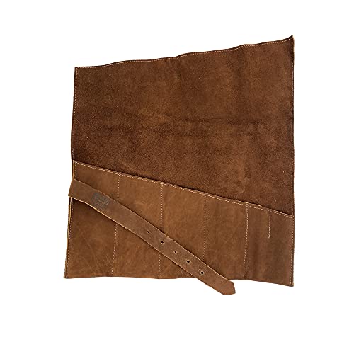 Hide & Drink, Large Tool Roll Up Bag (6 Slots), Portable Carry-On Pouch, Workshop Storage, Woodworking Tools Organizer, Full Grain Leather, Handmade, Swayze Suede - color: Swayze Suede
