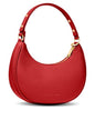 Vantamo Crescent Bags For Women with RFID Protection, Half Moon Clutch Purses for Women with Anti-Theft Clip for Extra Safety - color: Red