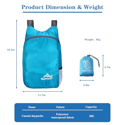 Ultra Lightweight Travel Foldable Backpack,Water Resistant Reusable Hiking Daypack for Camping Outdoor for Women&Men - color: Dark Blue