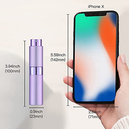 LISAPACK 8ML Atomizer Perfume Spray Bottle for Travel, Empty Refillable Cologne Dispenser, Portable Sprayer (Purple) - color: Purple