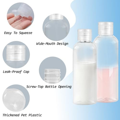 Ninsula 8Pcs Travel Bottles Set, TSA Approved Travel Size Toiletries, Reusable Leak Proof Cosmetic Containers for Shampoo, Conditioner, Cream -Women Men Travel Essentials