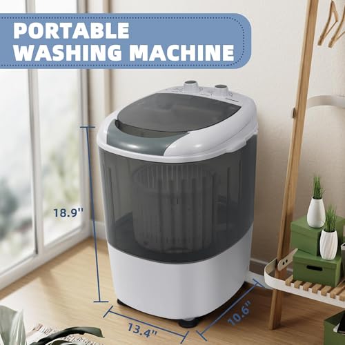 Elevon Mini Spin Dryer Portable Washing Machine, Compact Laundry for Home, Apartment, RV, Gray - style: Mini, Gray