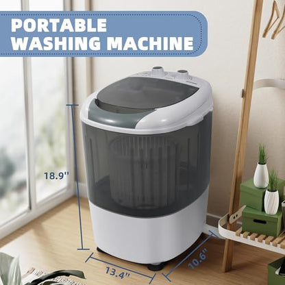 Elevon Mini Spin Dryer Portable Washing Machine, Compact Laundry for Home, Apartment, RV, Gray - style: Mini, Gray