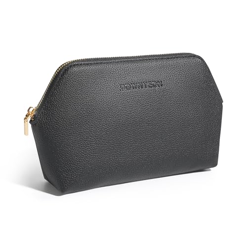 ROWNYEON Small Makeup Bag for Purse, Mini Portable Cosmetic Bags for Women, PU Leather Coin Purse Lipstick Cosmetic Accessories Organizer, Travel Makeup Pouch Zipper Pouch for Men Women - color: Black, size: L(6.5''x1.8''x4.9'')
