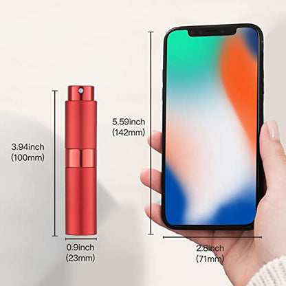 LISAPACK 8ML Atomizer Perfume Spray Bottle for Travel, Empty Refillable Cologne Dispenser, Portable Sprayer (Red) - color: Red