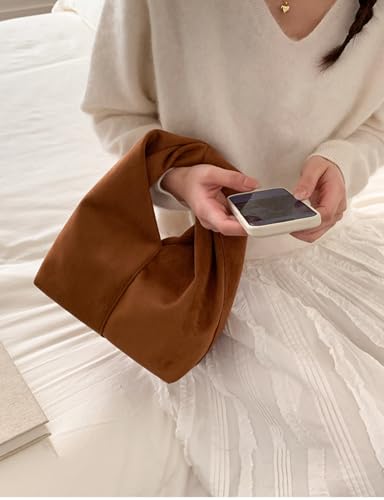 Slouchy Suede Crescent Crossbody Purses Women Cute Hobo Bags Trendy Satchels Underarm Shoulder Bag Travel Tote Handbag 2026 - color: A Suede Light Brown-no Strap