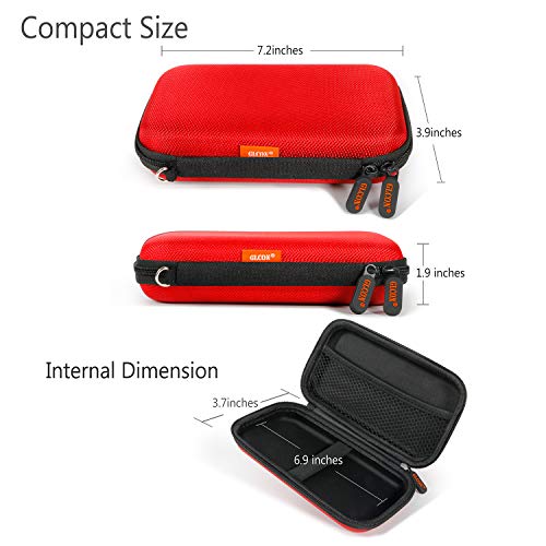 External Hard Drive Case - GLCON Shockproof EVA Carrying Case for WD My Passport Element Seagate Expansion Backup Toshiba 1TB 2TB 4TB - High Protection Portable Travel Electronic Power Bank Bag (Red) - color: Red