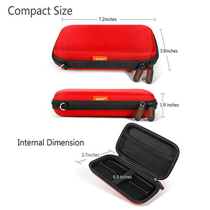 External Hard Drive Case - GLCON Shockproof EVA Carrying Case for WD My Passport Element Seagate Expansion Backup Toshiba 1TB 2TB 4TB - High Protection Portable Travel Electronic Power Bank Bag (Red) - color: Red