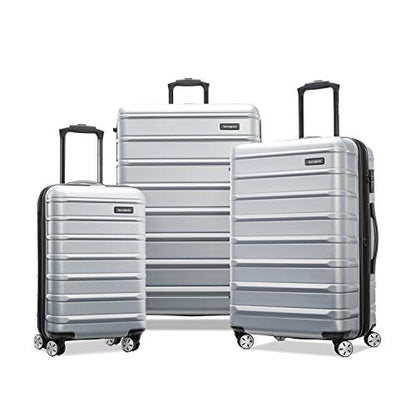 Samsonite Omni 2 Hardside 3 Piece Set - Includes Global Carry-On, Medium, & Large Checked Suitcases - 360° Dual Spinner Wheels - Integrated TSA Lock & Expansion - Amazon Exclusive - Artic Silver - color: Arctic Silver, size: 3-Piece Set (Carry on/Medium/L