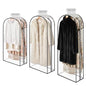 Clear Garment Bags for Hanging Clothes 3-piece set(43,50,60) inches Storage Bags With Zipper for Shirts, Suit,Jackets,Coats,sweater,Long Dresses,wedding,gowns,etc. - size: 43+50+60inch