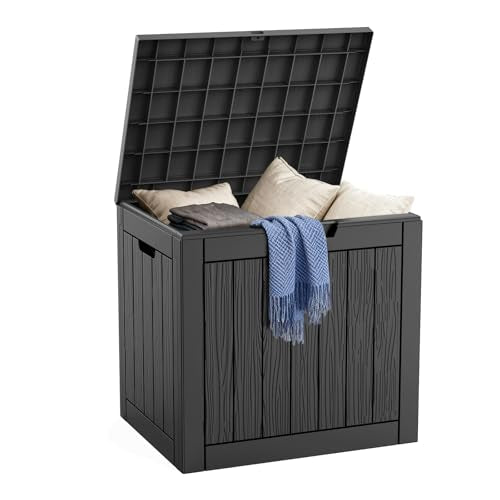 DRATO Deck Boxes, 30 Gallon Outdoor Storage Box for Patio Cushion, Garden Tools, Waterproof and UV Resistant, Lockable (Black, 30 Gallon) - color: Black, size: 30 Gallon
